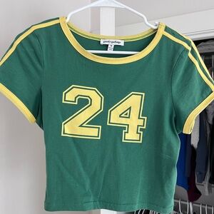 Pretty Garbage Green and Yellow Crop Top